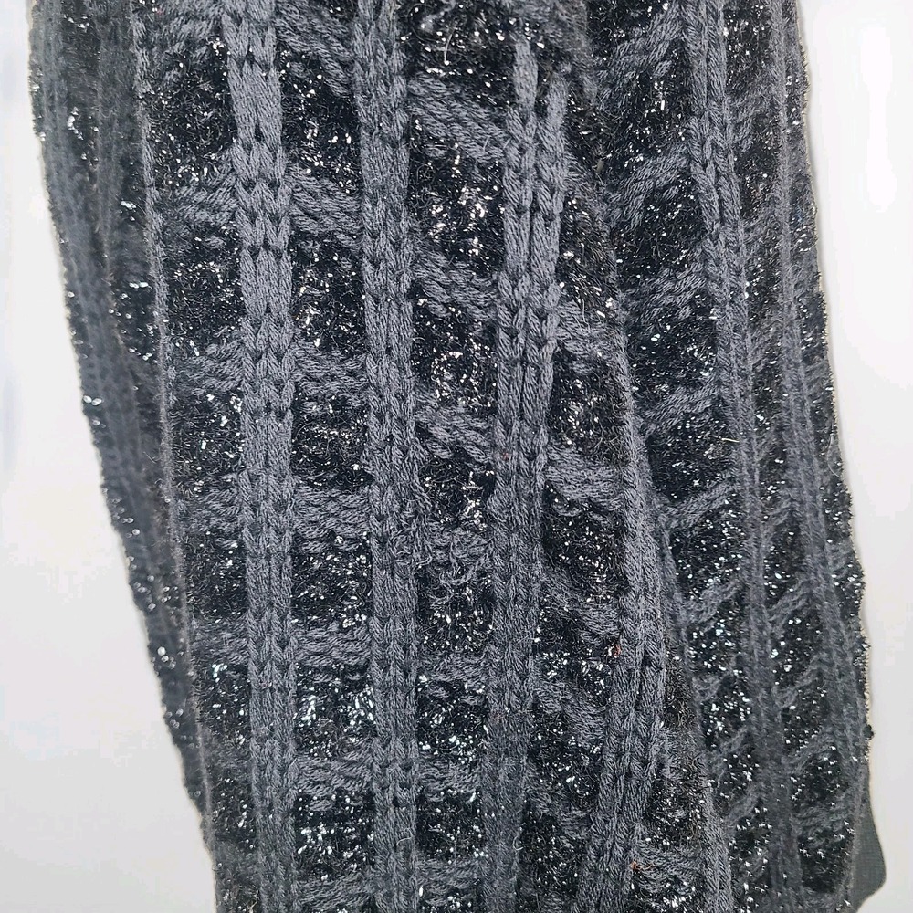 Vtg Escada By Margaretha Ley Wool Blend Shimmer Chunky Black Knit Cardigan 42 - Picture 6 of 9